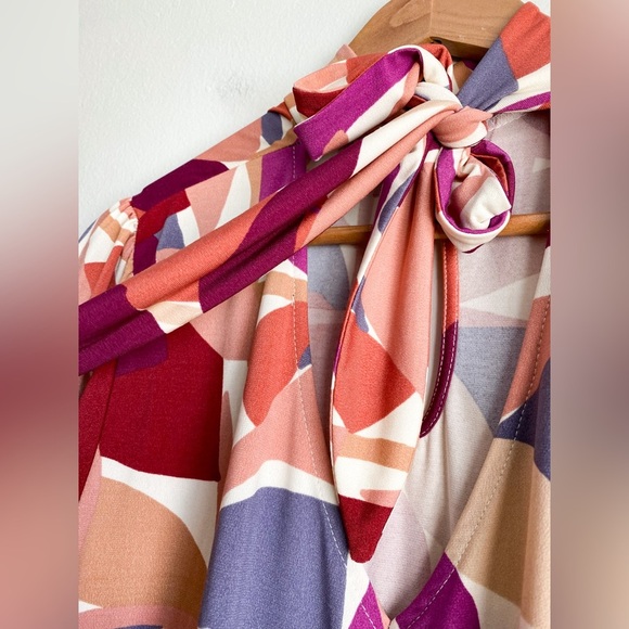 Eloquii Abstract Aline Modern Arts Midi Dress Long Sleeve Stretch Formal Work 22 - Picture 9 of 11